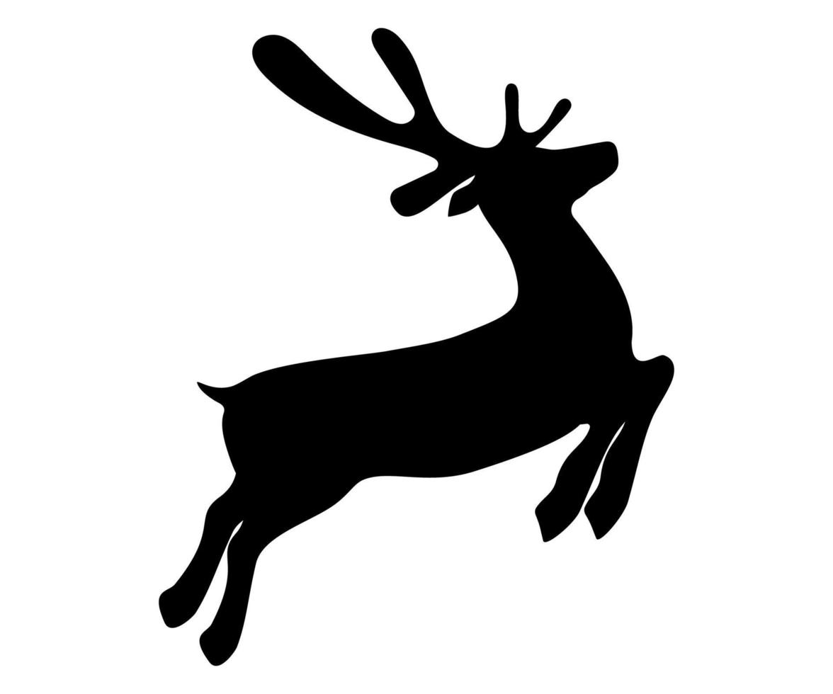 Reindeer is skipping for Christmas. Icon isolated on white vector