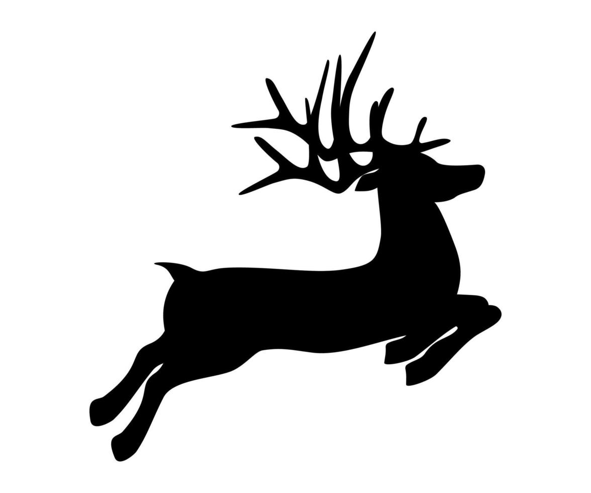 Reindeer is skipping for Christmas. Icon isolated on white vector