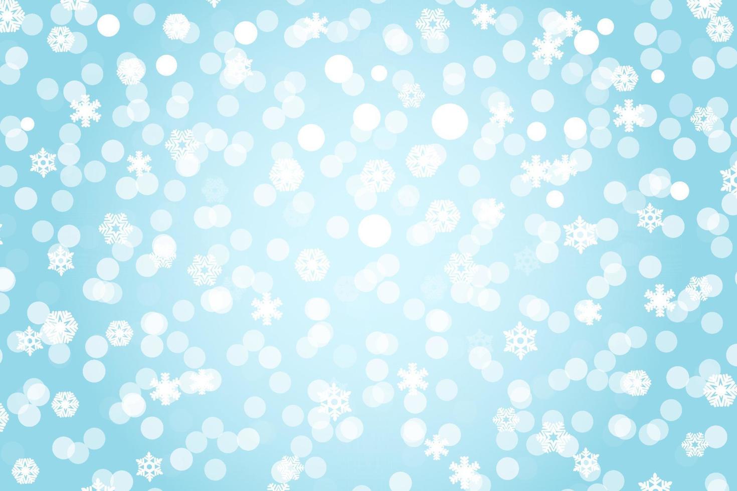 Christmas card invitation with snowflakes blue background with bow vector