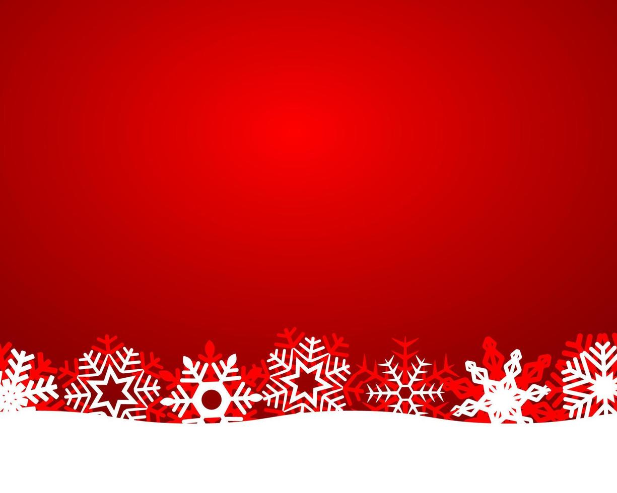 Christmas red background with snowflakes and light vector