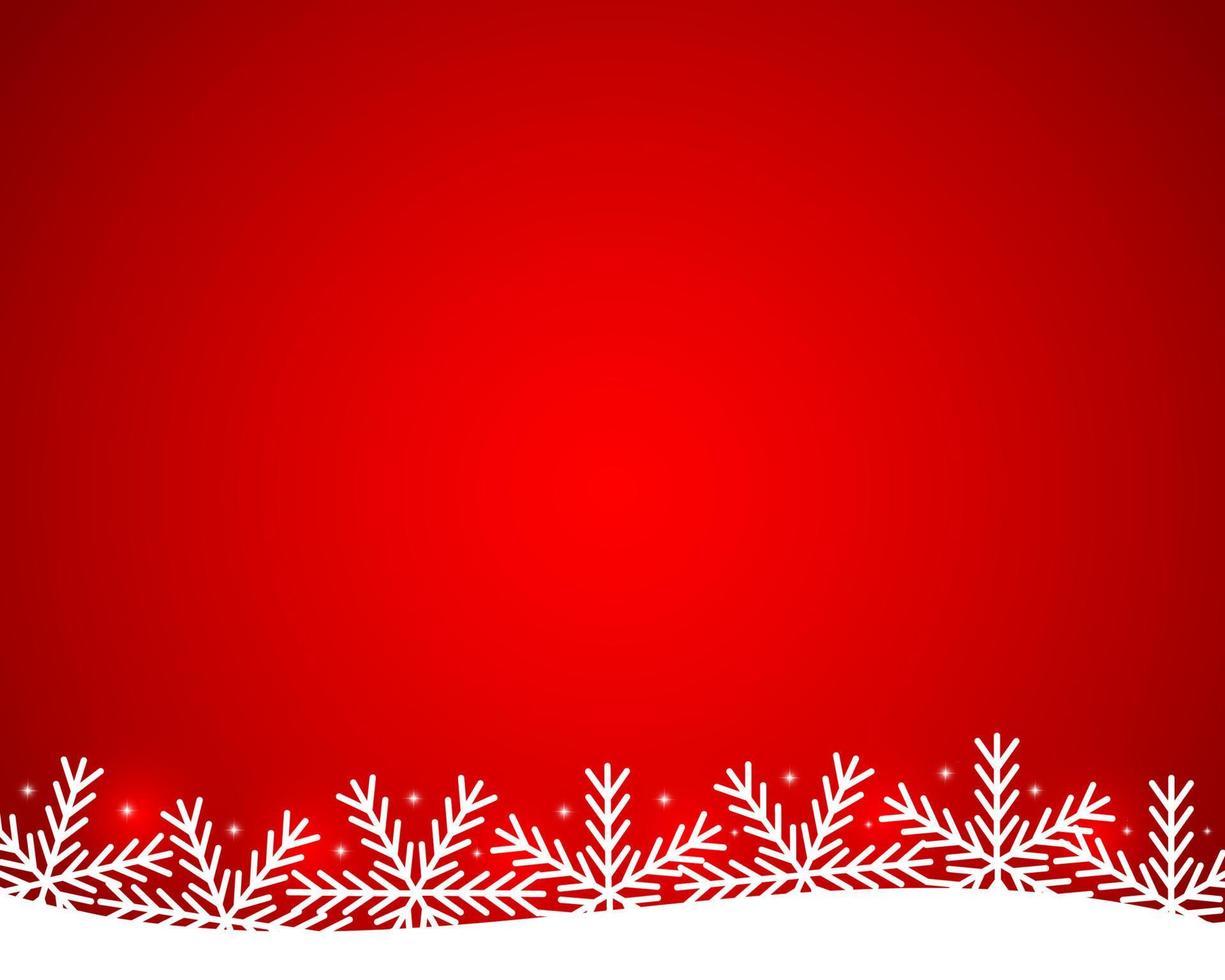 Christmas red shiny background with snowflakes and stars vector