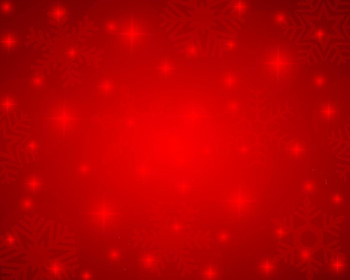 fondo rojo brillante de navidad con copos de nieve y estrellas vector