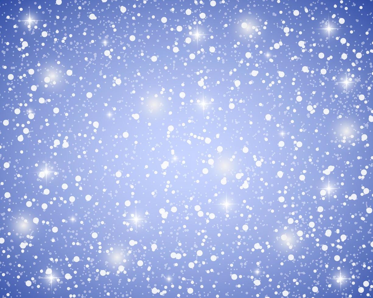 Christmas blue shiny background with snowflakes and stars vector