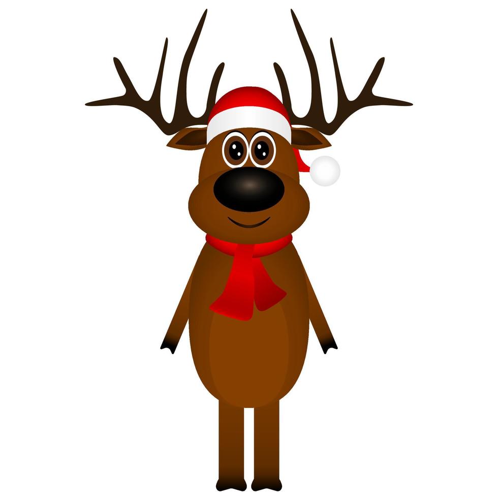 Funny reindeer in a scarf for christmas smiling vector