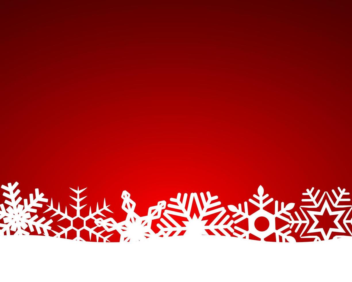 fondo rojo navideño con copos de nieve y luz vector