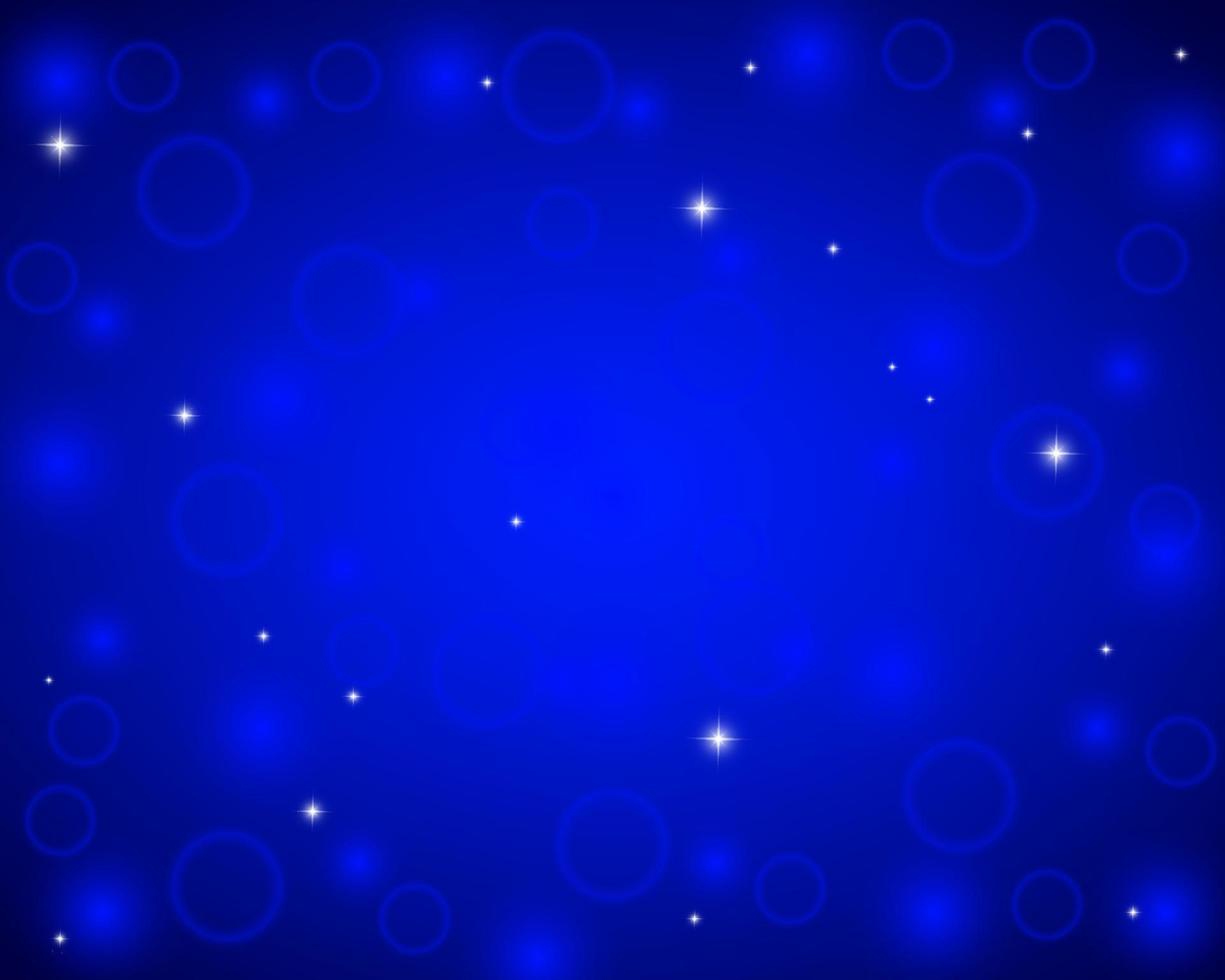 fondo azul brillante de navidad con copos de nieve y estrellas vector