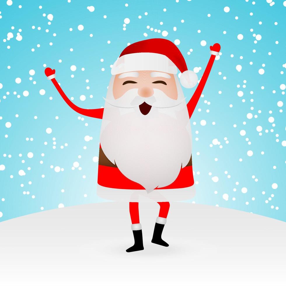 Cartoon funny santa claus dancing vector