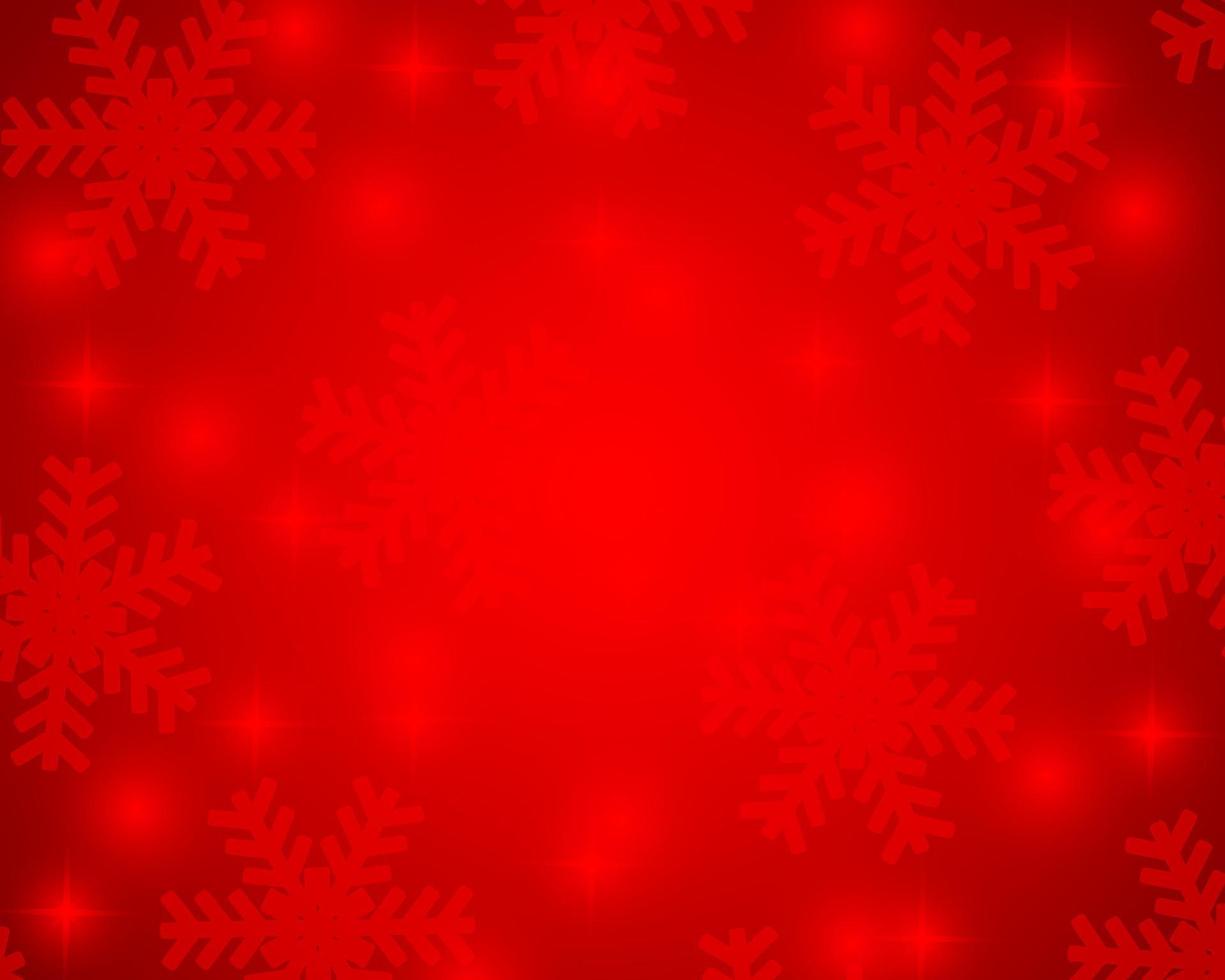 Christmas red shiny background with snowflakes and stars vector