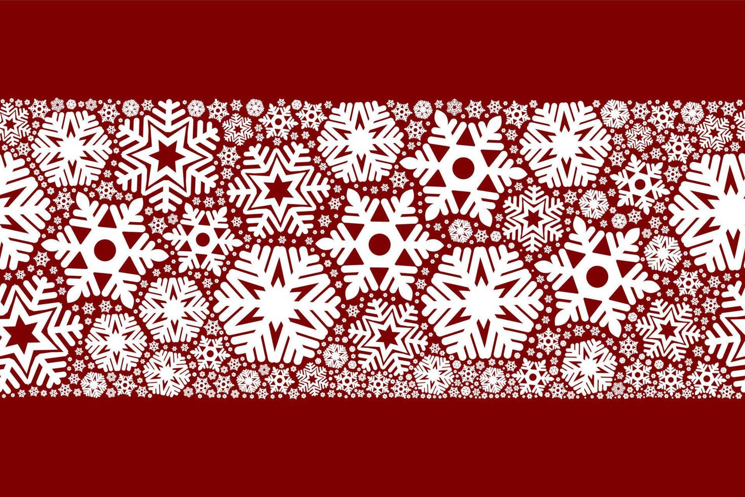 fondo rojo navideño con copos de nieve y luz vector