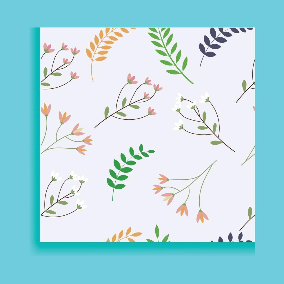 Flower pattan and graphic fashionable pattarn with a picture of bright spring pink flowers, leaves and twigs on a white background. Imitation of watercolor. Vector illustration