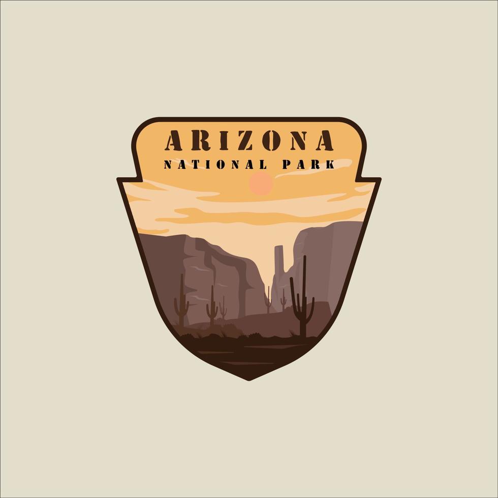 arizona emblem logo vector illustration template graphic design. sign or symbol  national park sticker patch for travel company