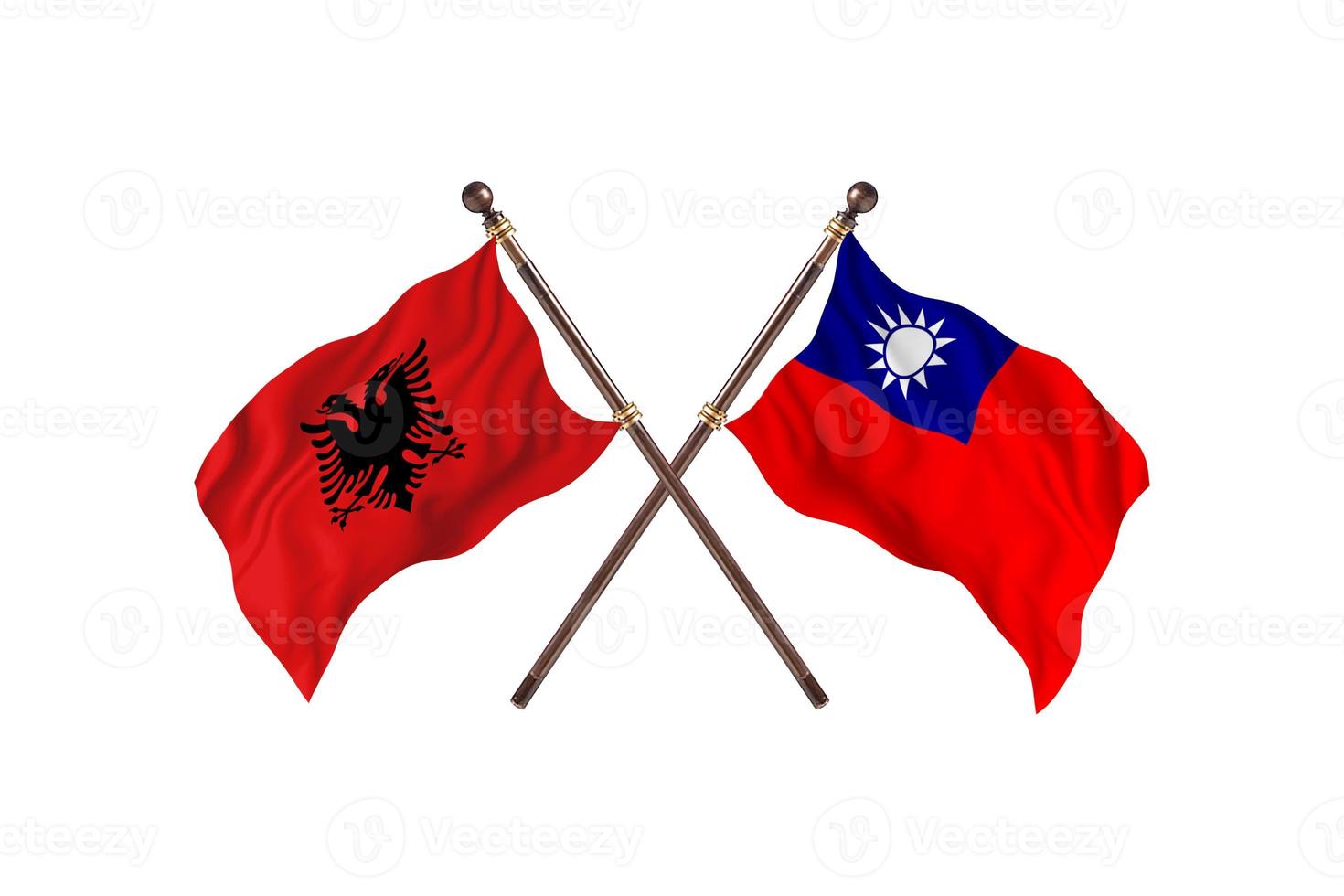 Albania versus Taiwan Two Country Flags photo