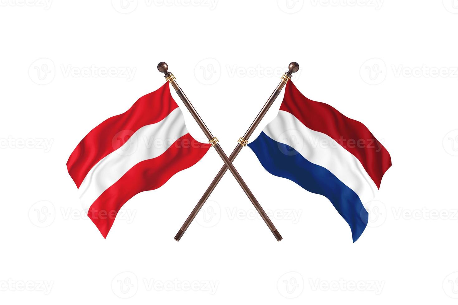 Austria versus Netherlands Two Country Flags photo