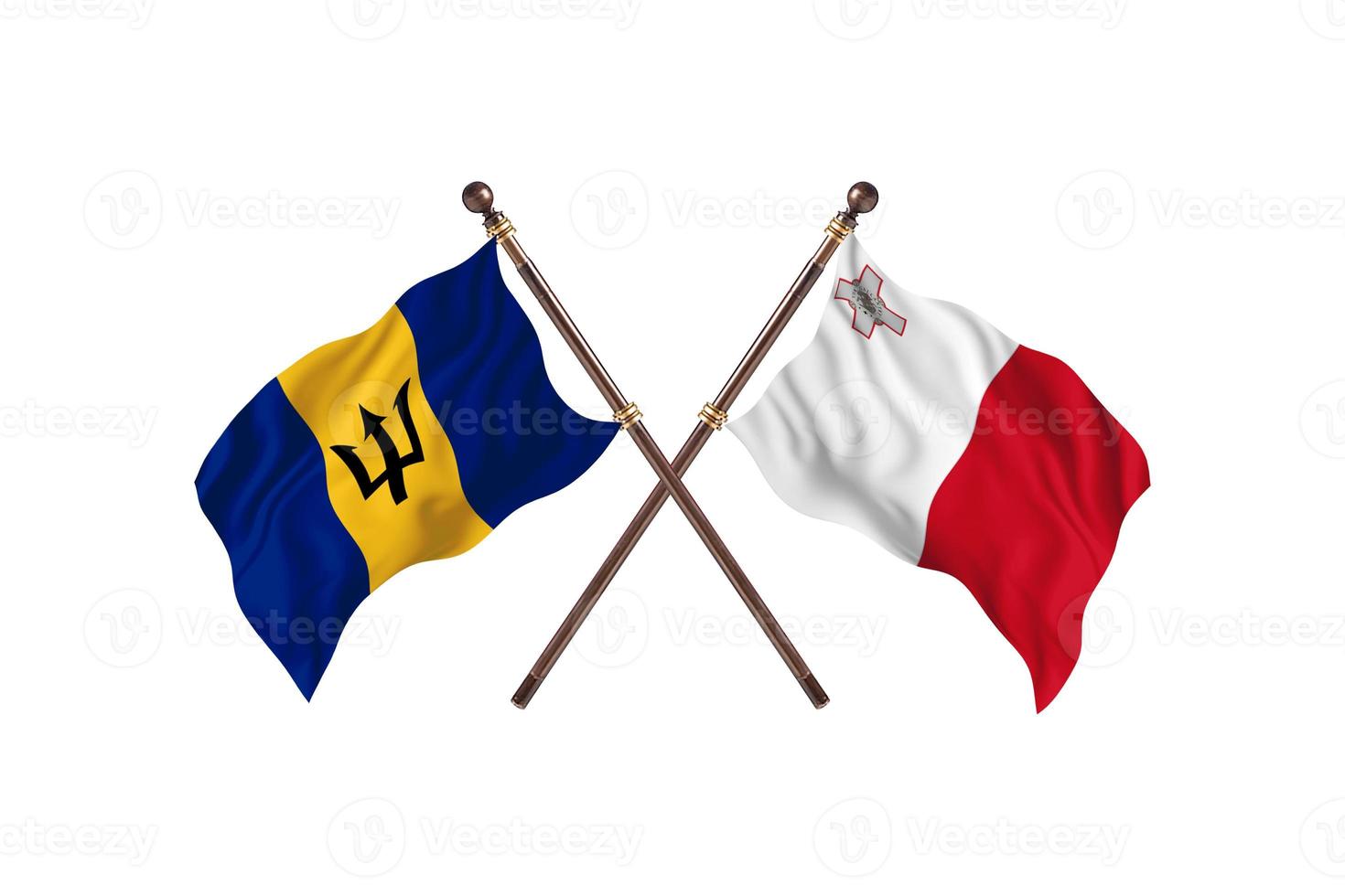 barbados contra malta dos banderas de países foto