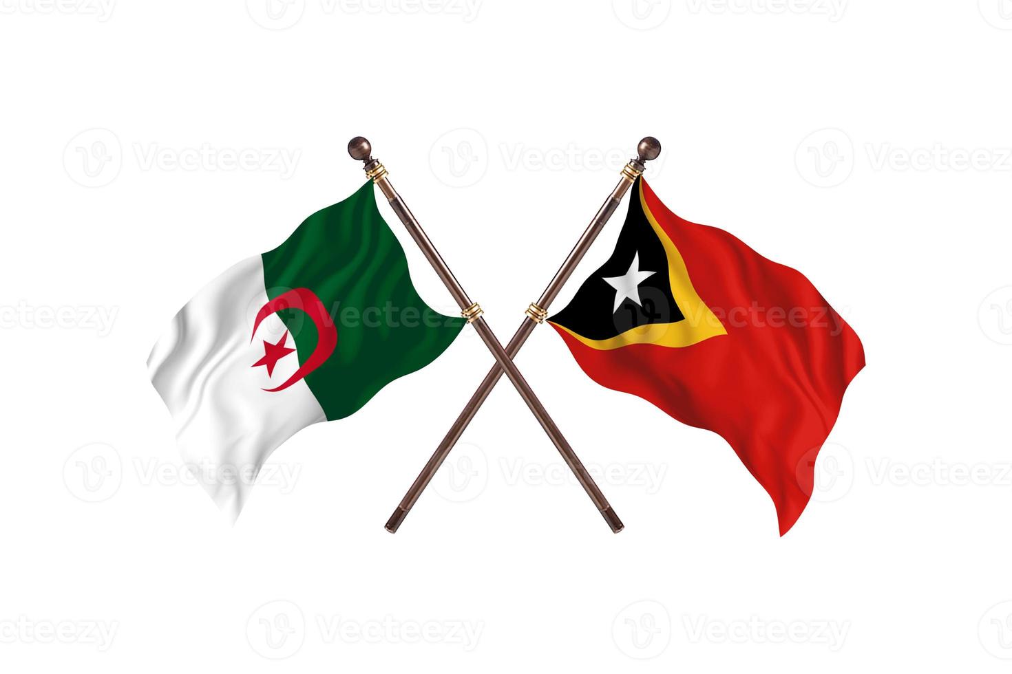 Algeria versus Timor-Leste Two Country Flags photo