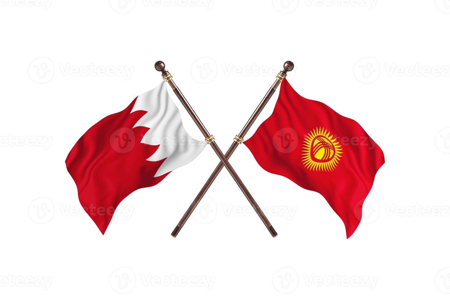 Bahrain versus Kyrgyzstan Two Country Flags photo