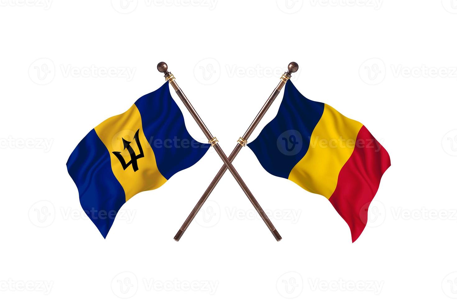 Barbados versus Chad Two Country Flags photo