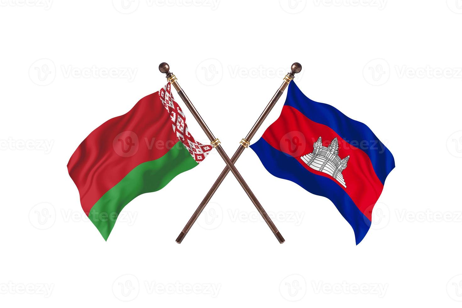 Belarus versus Cambodia Two Country Flags photo