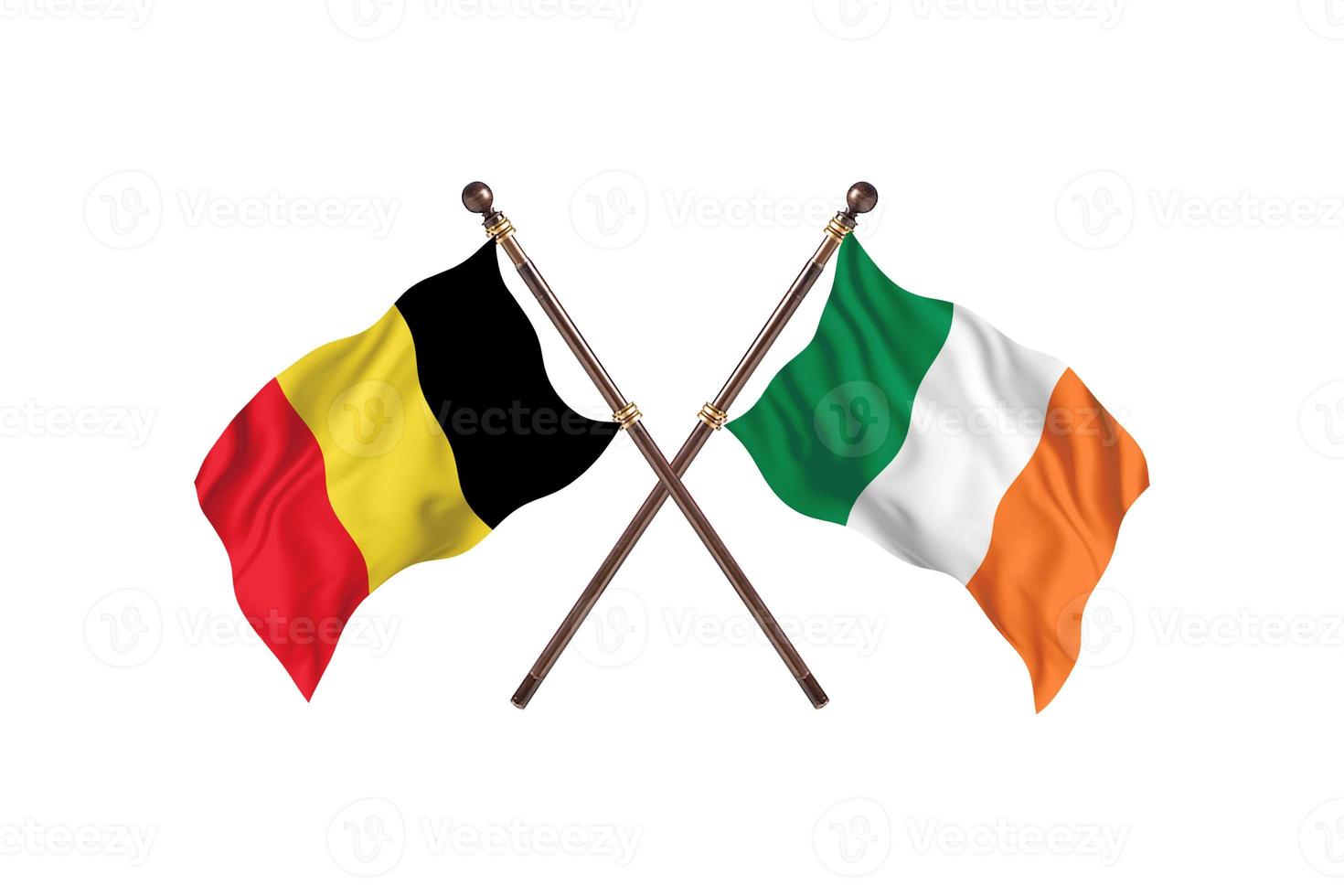 Belgium versus Ireland Two Country Flags photo