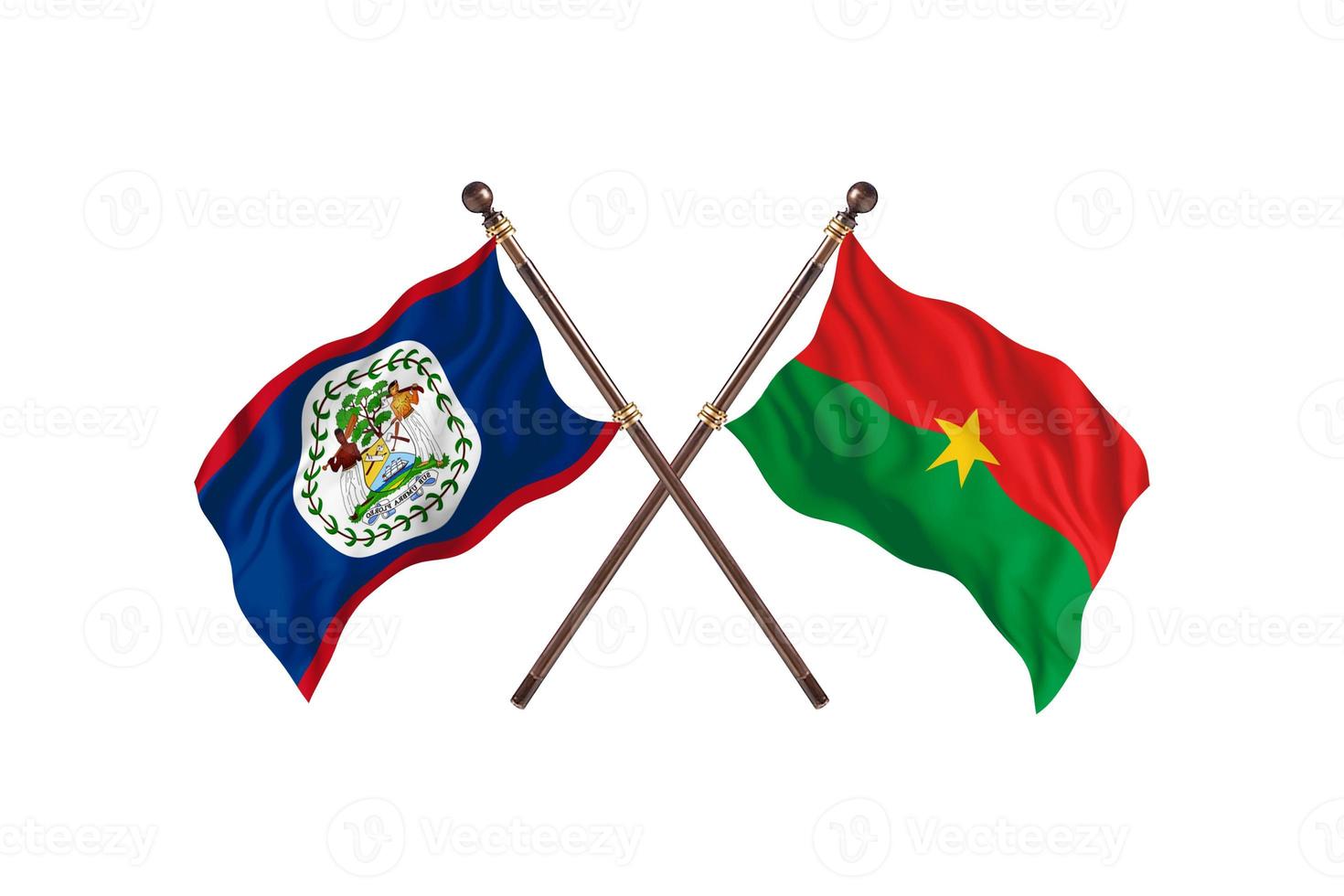 Belize versus Burkina Faso Two Country Flags photo