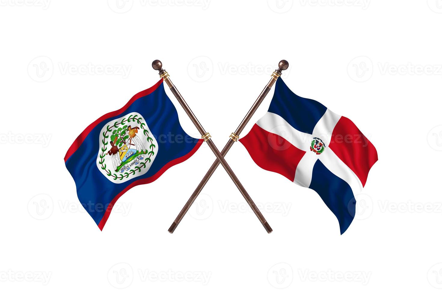 Belize versus Dominican Republic Two Country Flags photo