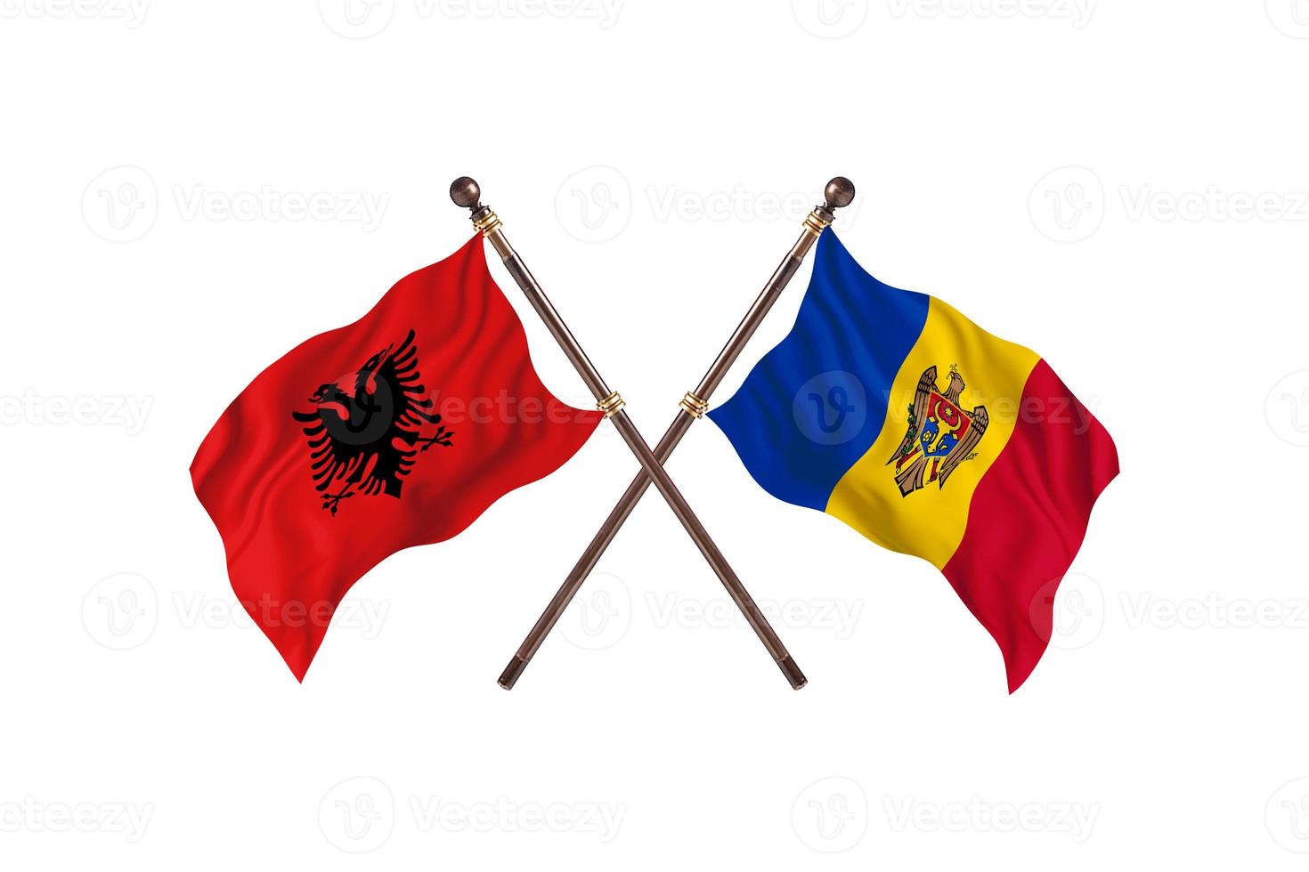 Albania versus Moldova Two Country Flags photo