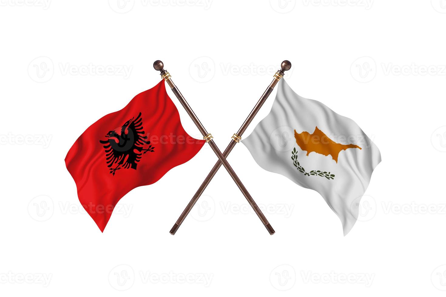 albania contra chipre dos banderas de países foto