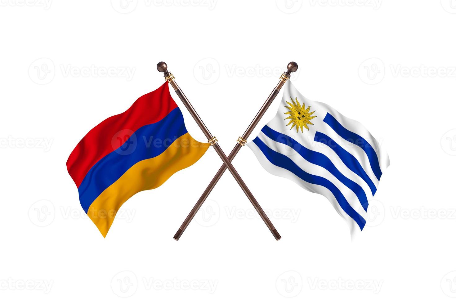 Armenia versus Uruguay Two Country Flags photo