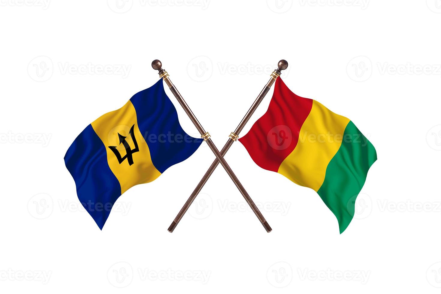 Barbados versus Guinea Two Country Flags photo