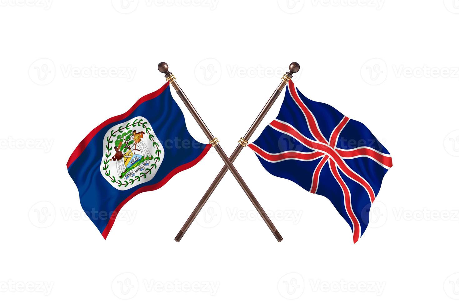 Belize versus United Kingdom Two Country Flags photo