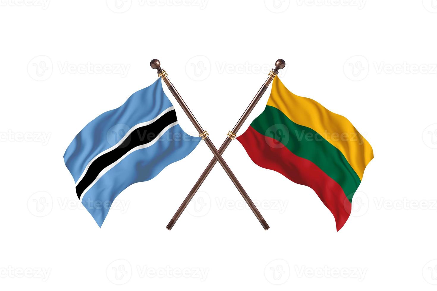 Botswana versus Lithuania Two Country Flags photo