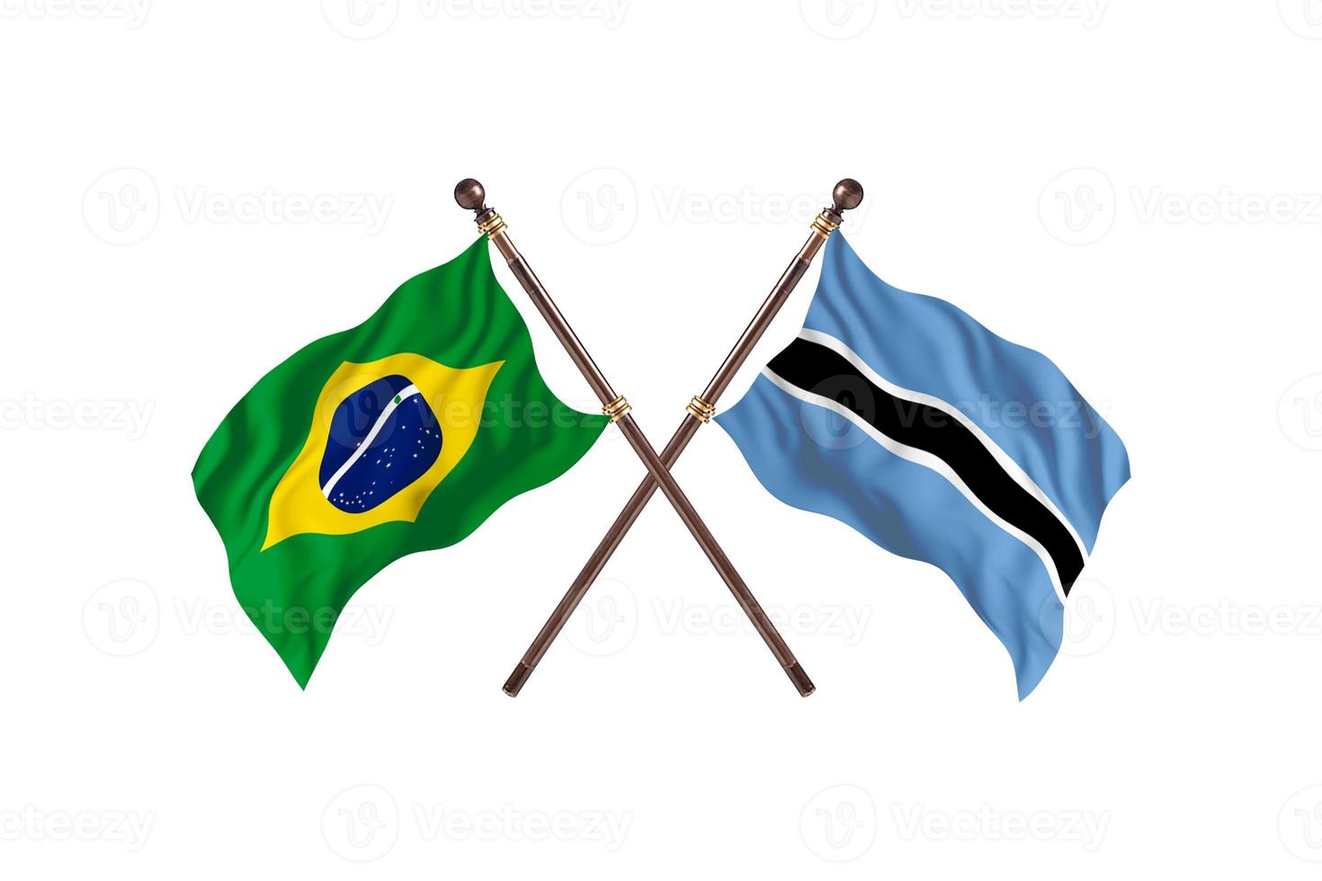 Brazil versus Botswana Two Country Flags photo