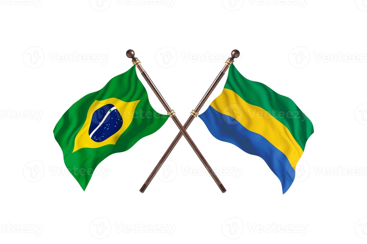 brasil contra gabón dos banderas de países foto