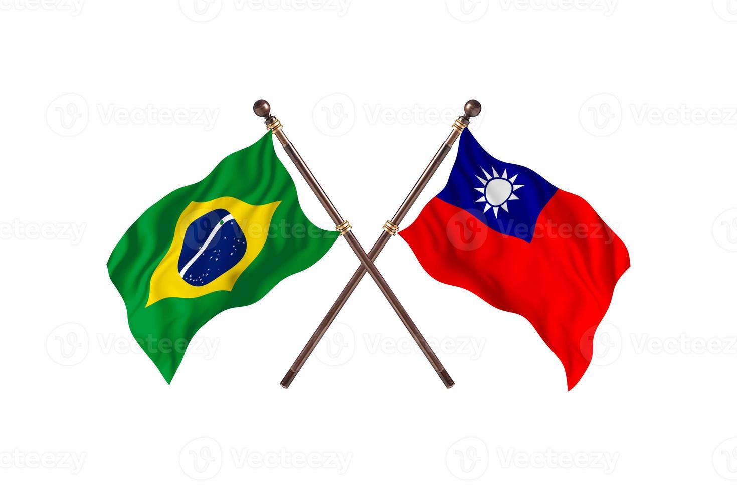 Brazil versus Taiwan Two Country Flags photo