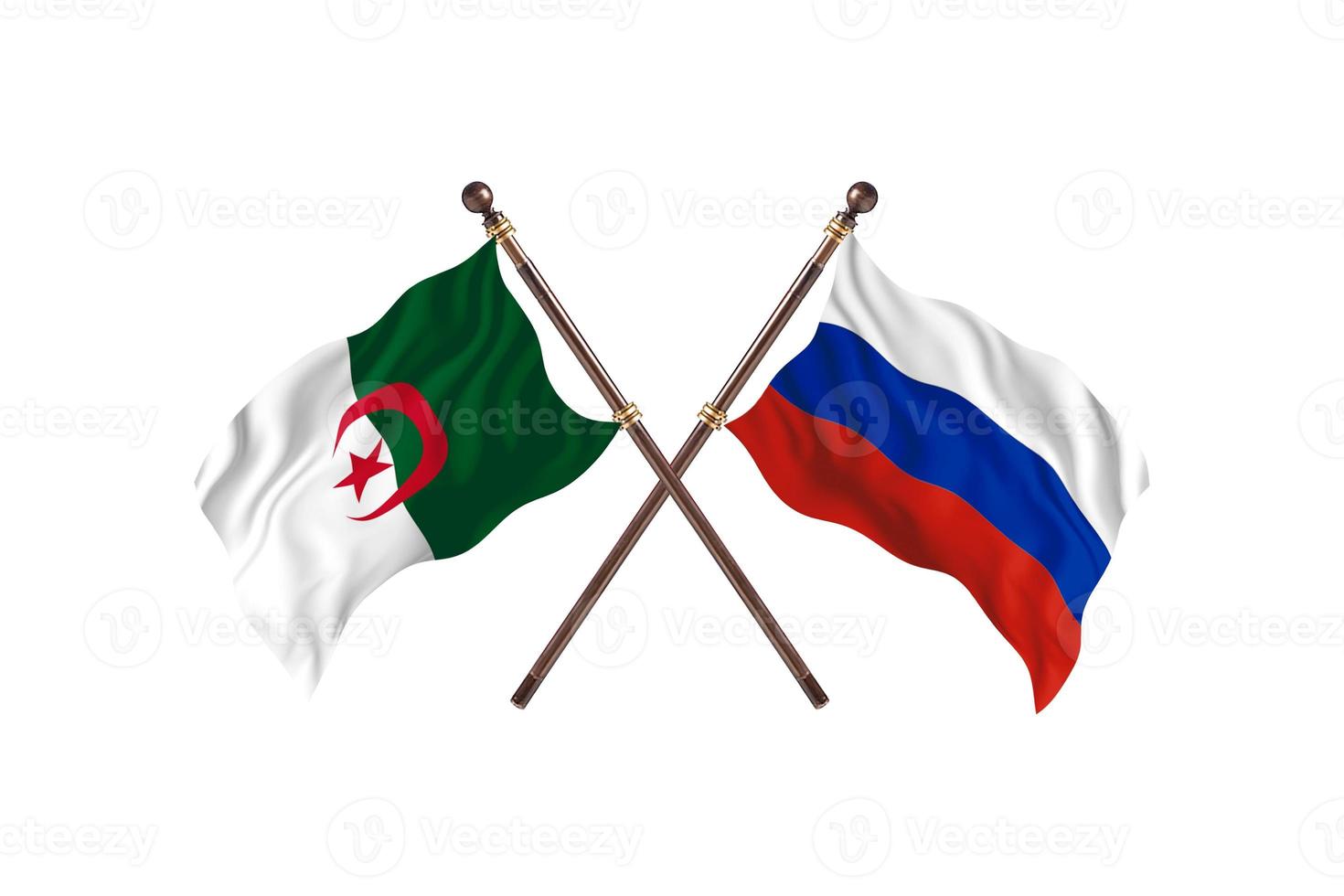 Argelia contra Rusia dos banderas de países foto