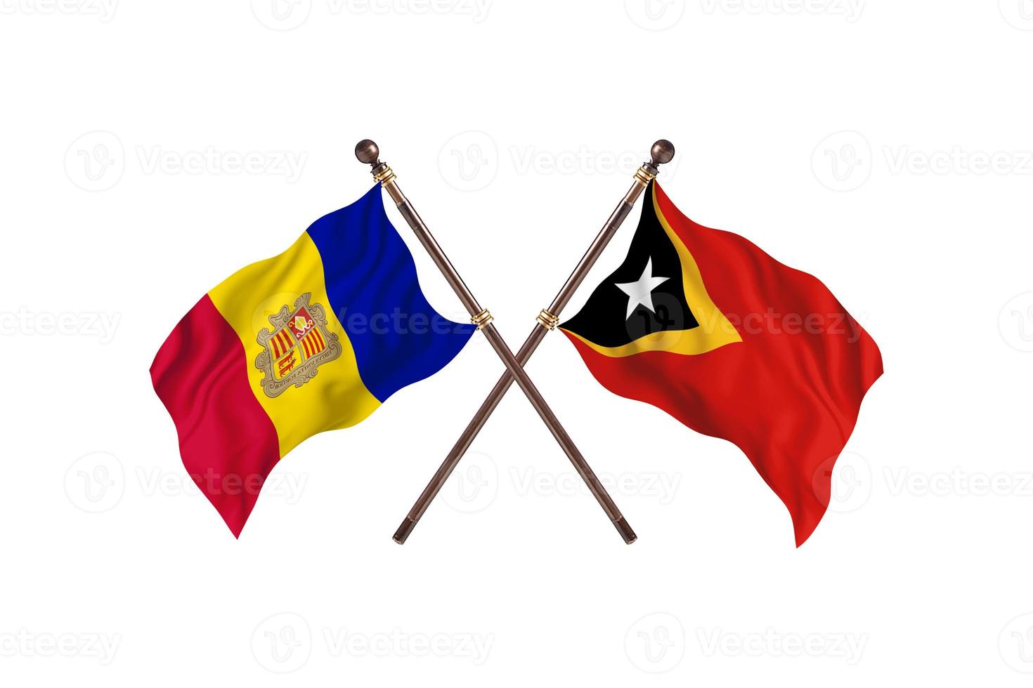 Andorra versus Timor-Leste Two Country Flags photo