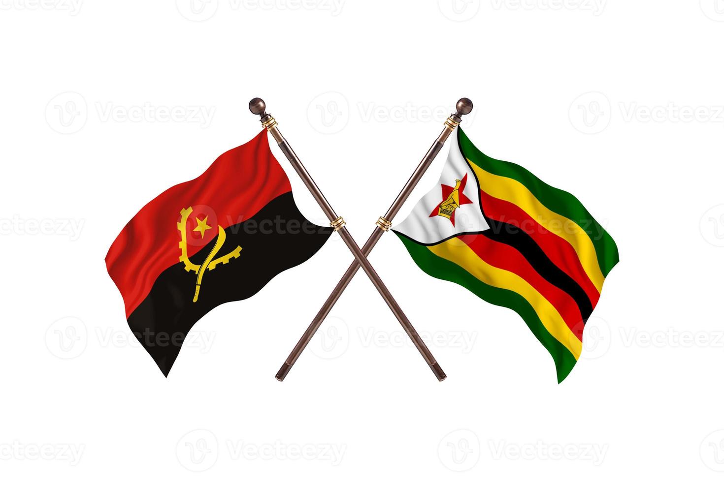Angola versus Zimbabwe Two Country Flags photo