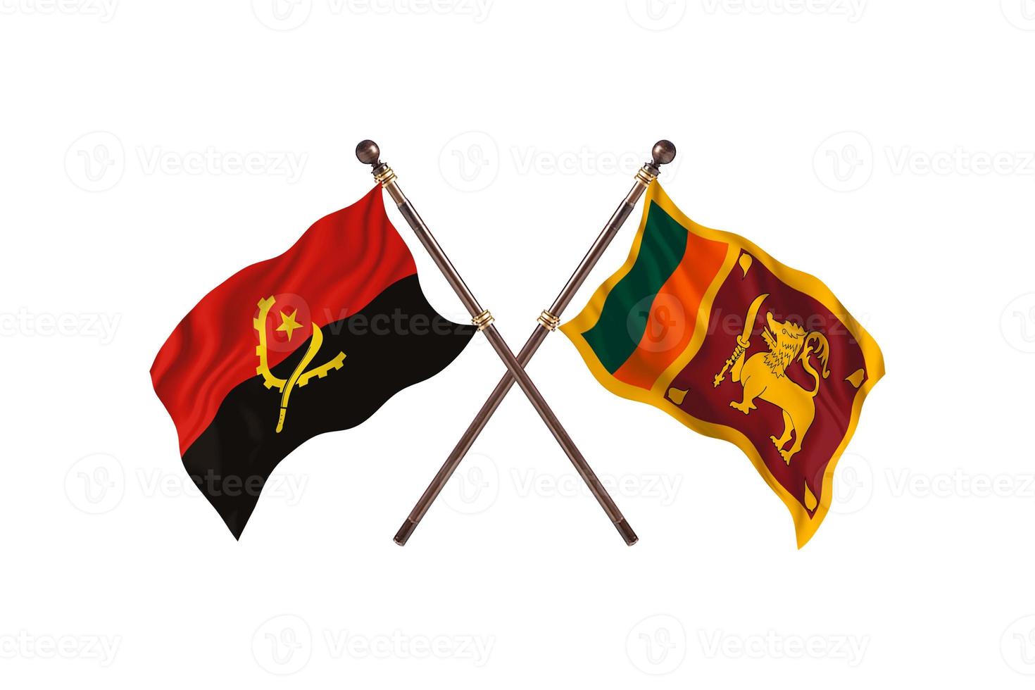 angola contra sri lanka dos banderas de países foto
