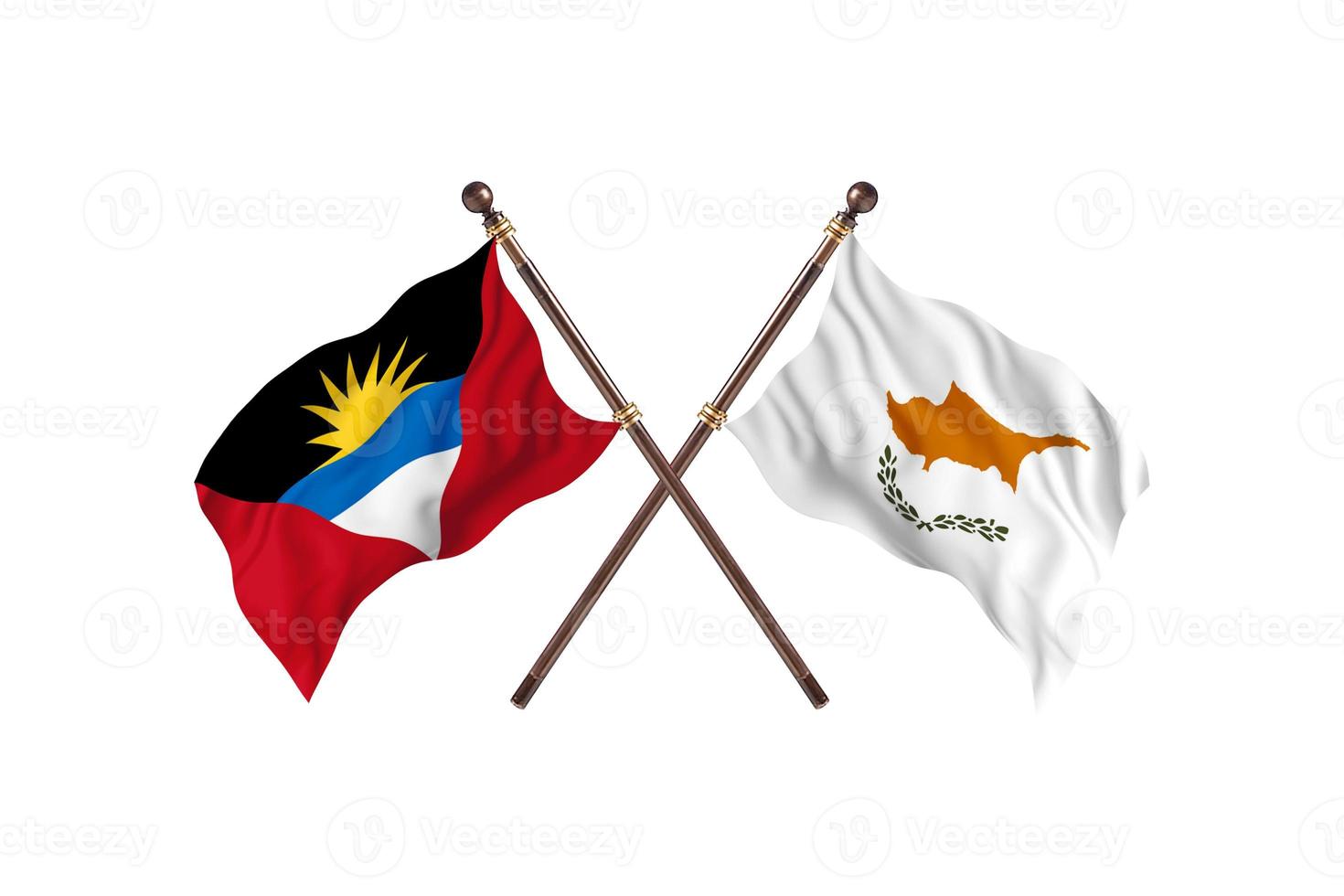 Antigua and Barbuda versus Cyprus Two Country Flags photo