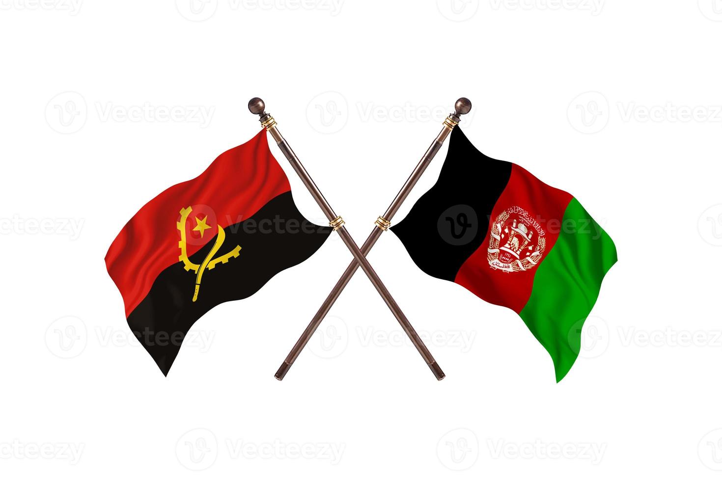 Angola versus Afghanistan Two Country Flags photo