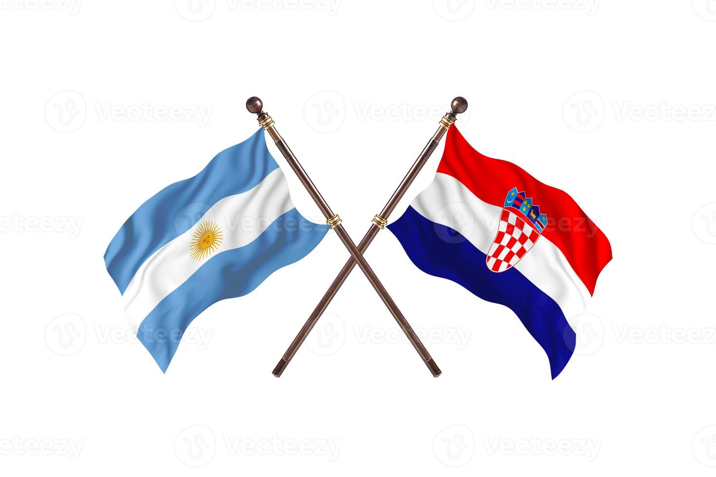 Argentina versus Croatia Two Country Flags photo