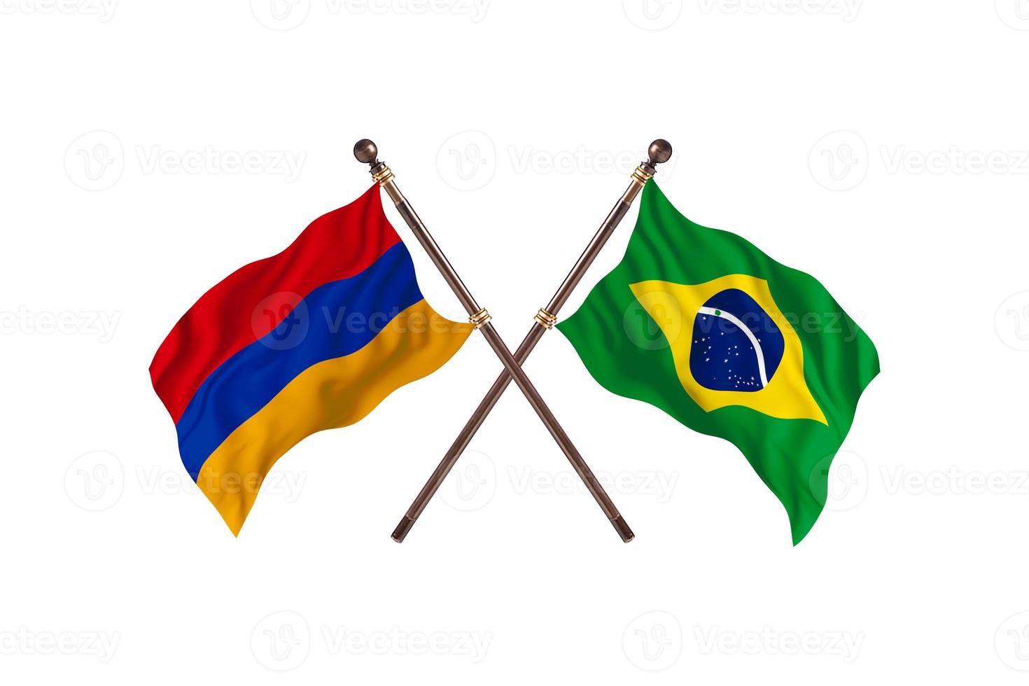 Armenia versus Brazil Two Country Flags photo