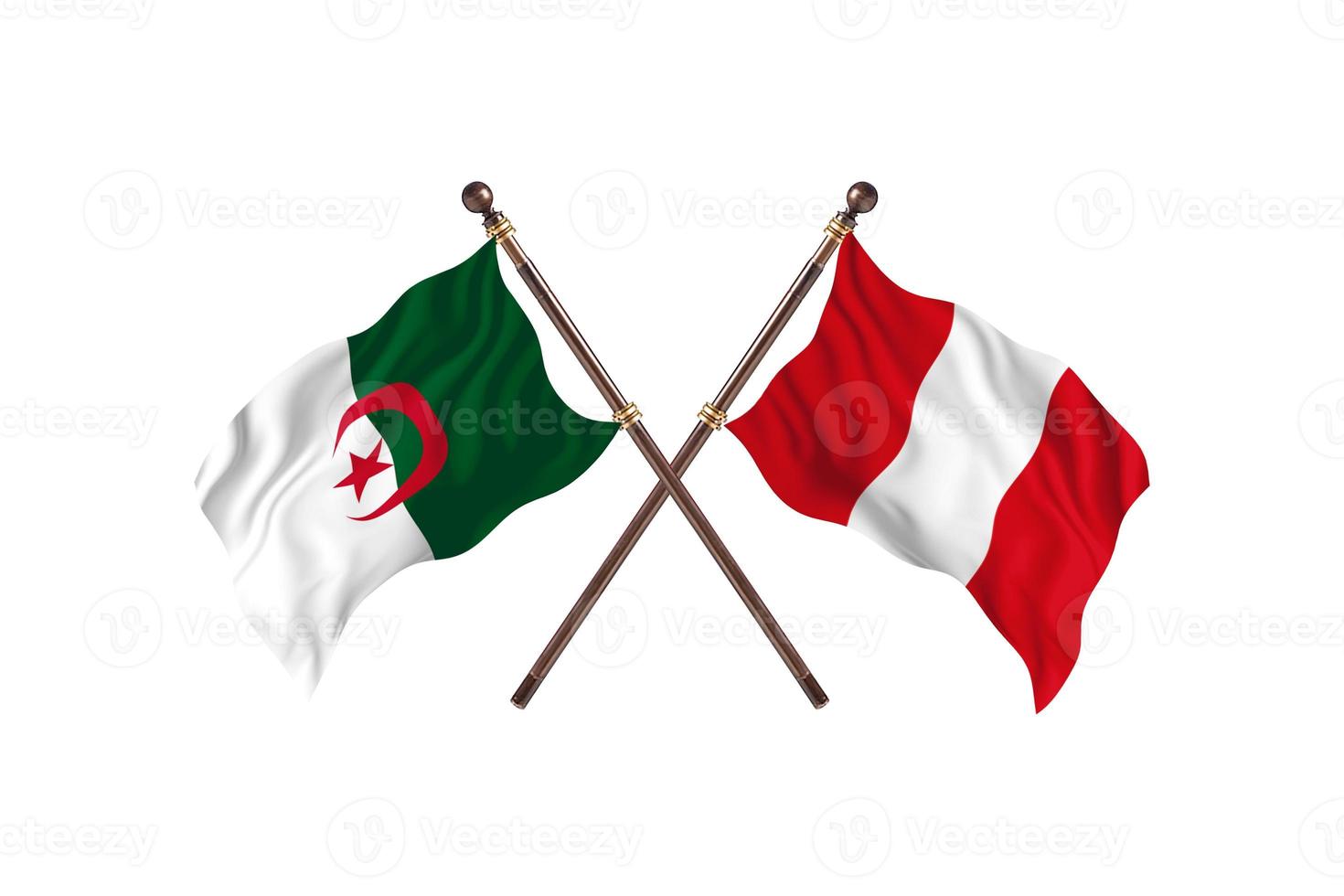 Algeria versus Peru Two Country Flags photo