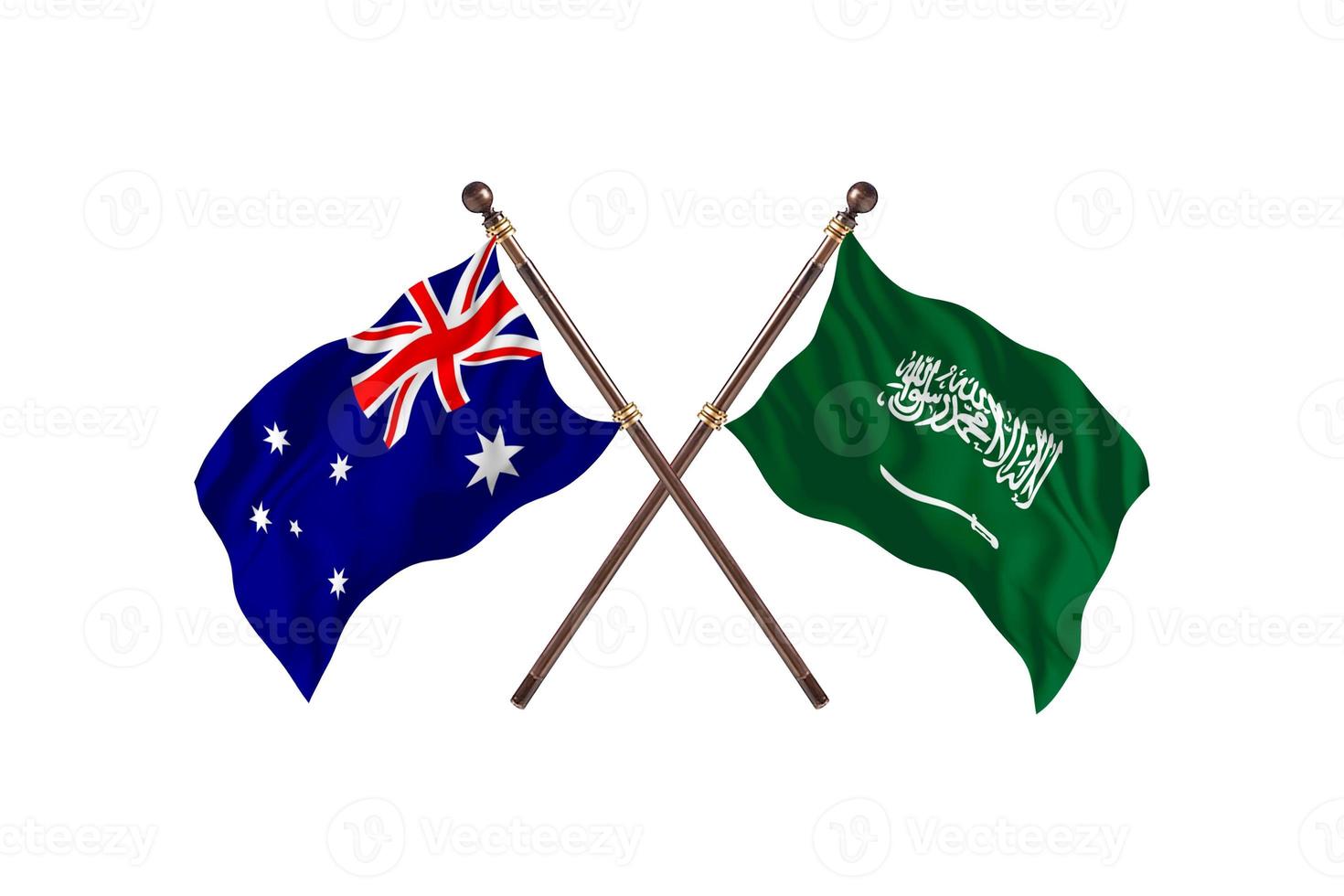 Australia versus Saudi Arabia Two Country Flags photo