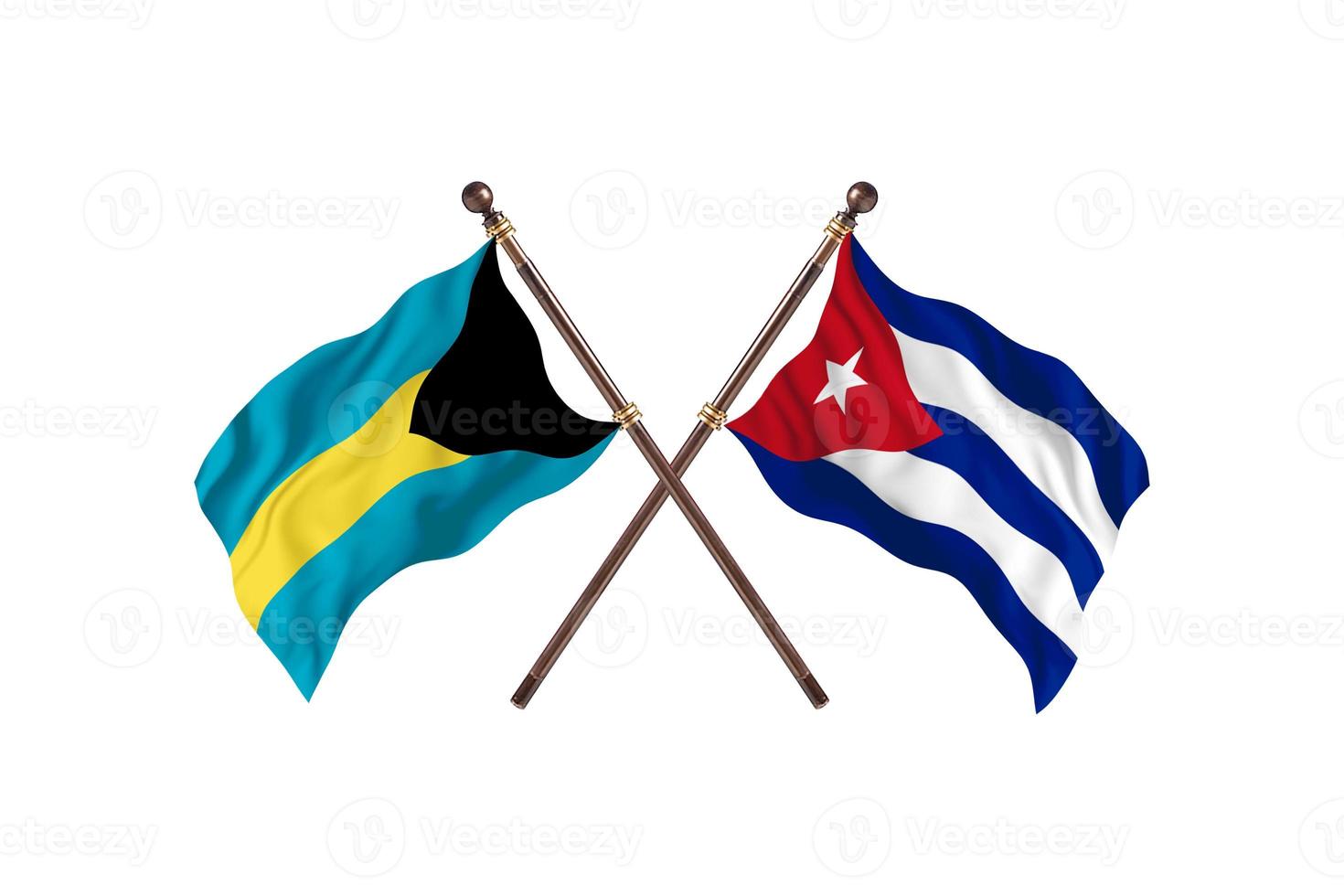 Bahamas versus Cuba Two Country Flags photo