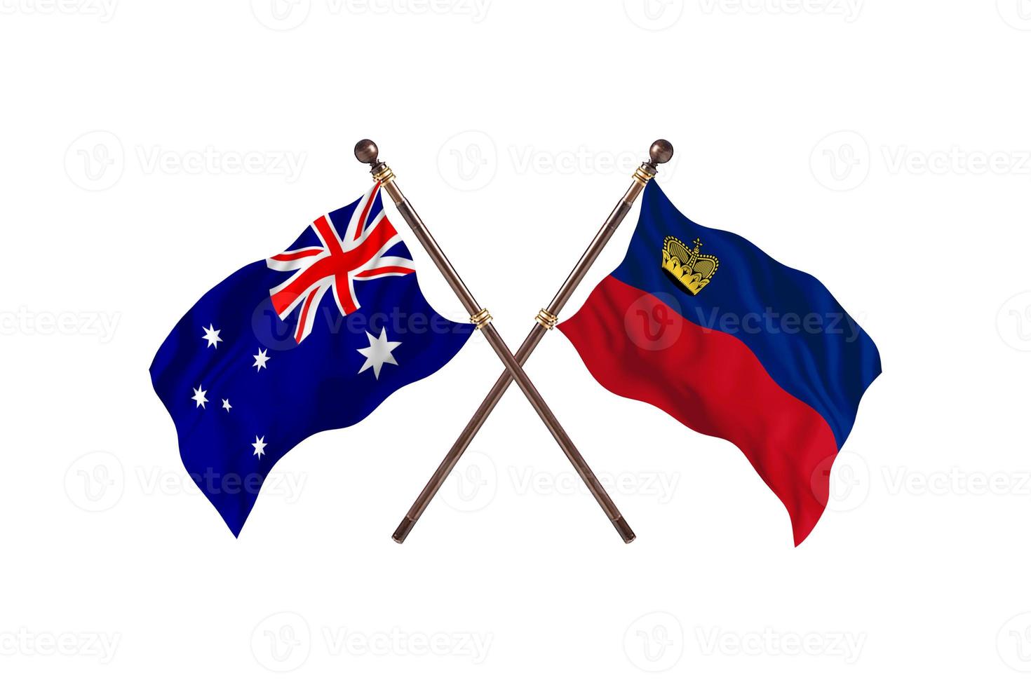Australia versus Liechtenstein Two Country Flags photo