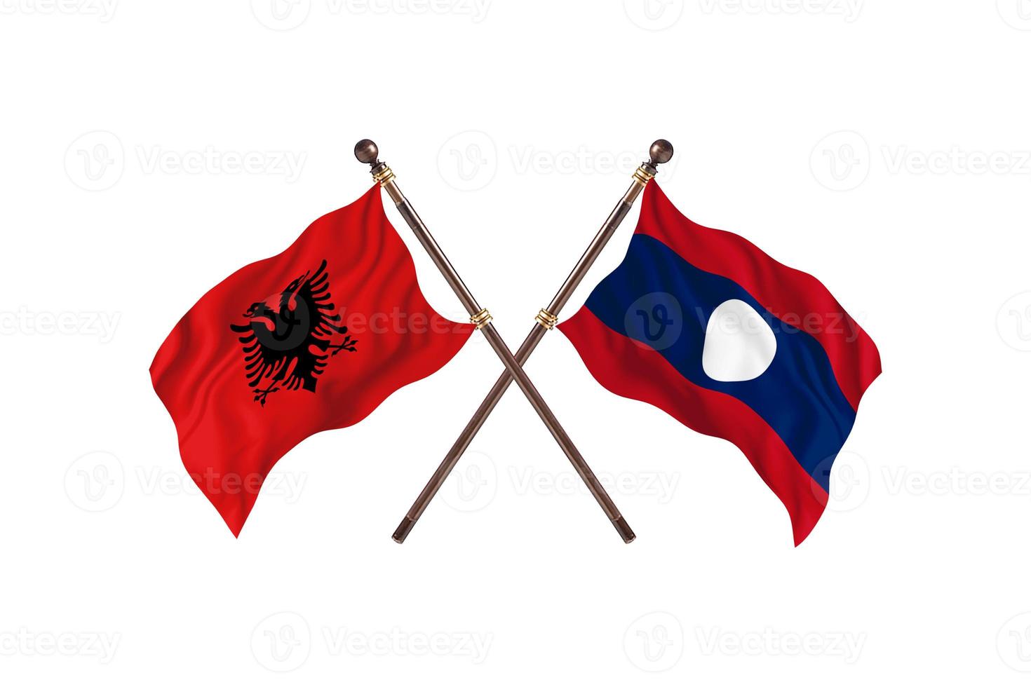 Albania versus Laos Two Country Flags photo