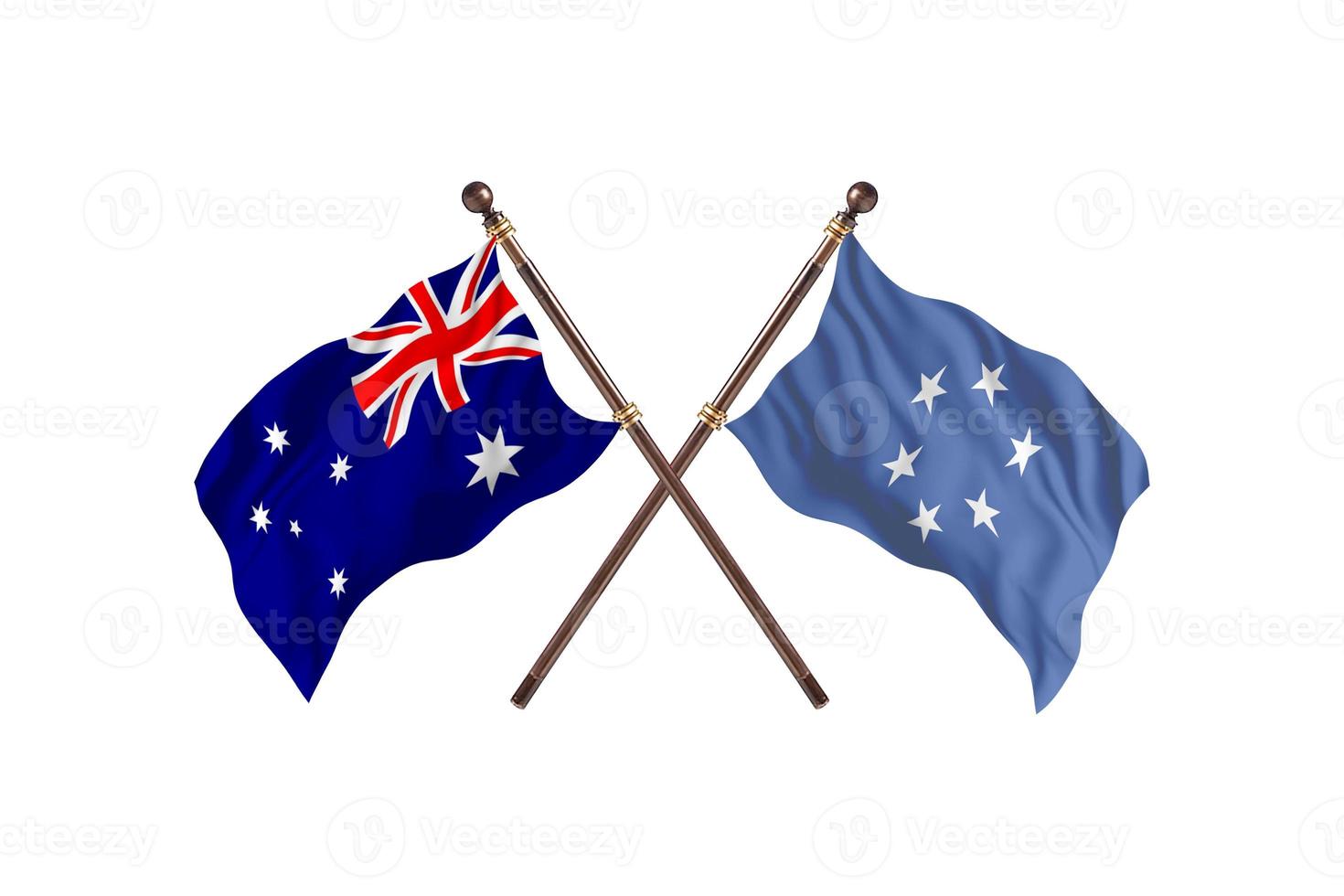 Australia versus Micronesia Two Country Flags photo