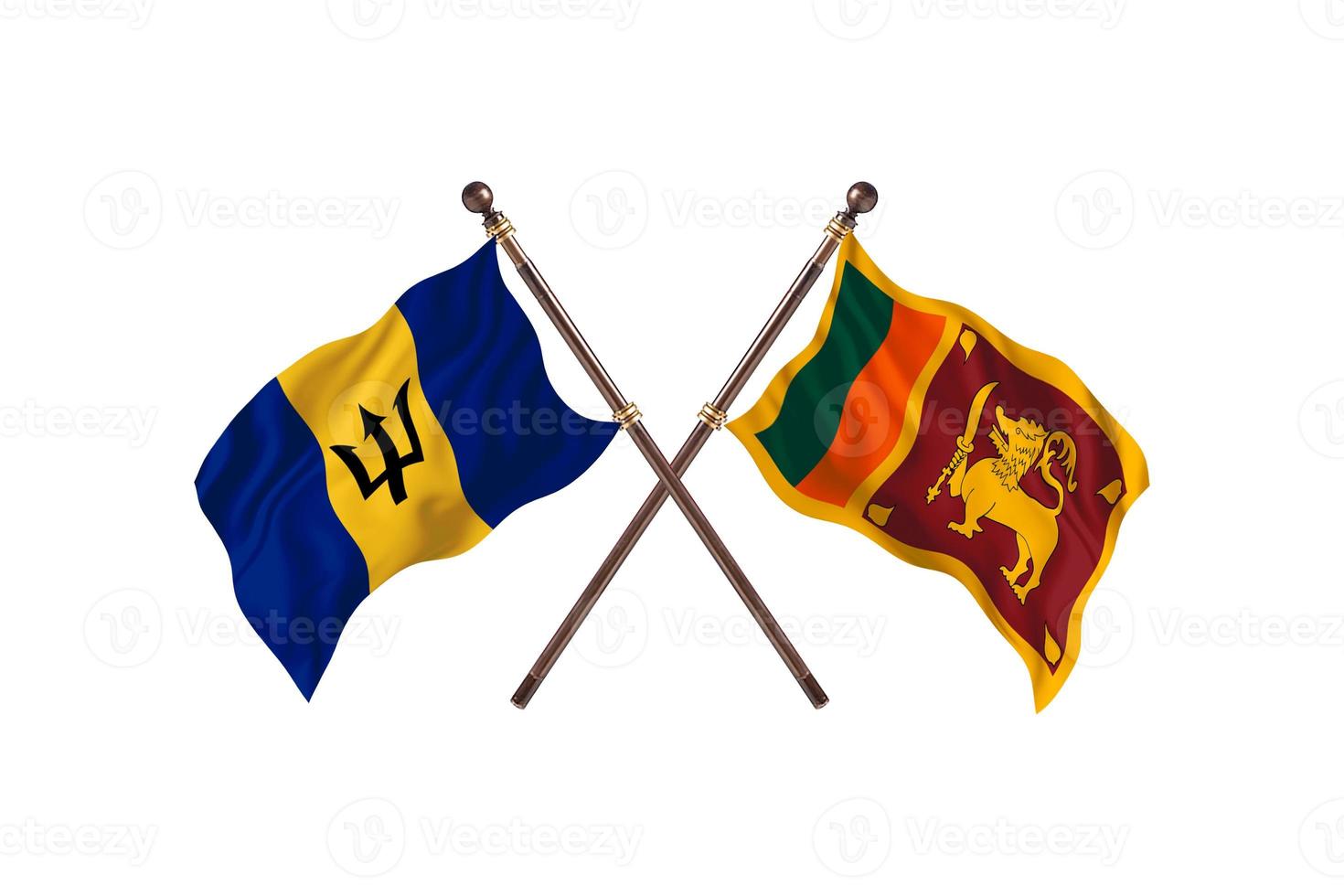 Barbados versus Sri Lanka Two Country Flags photo
