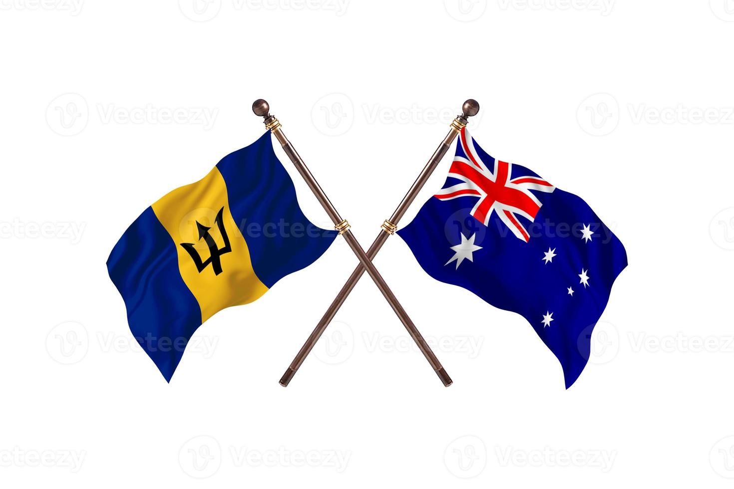 Barbados versus Australia Two Country Flags photo